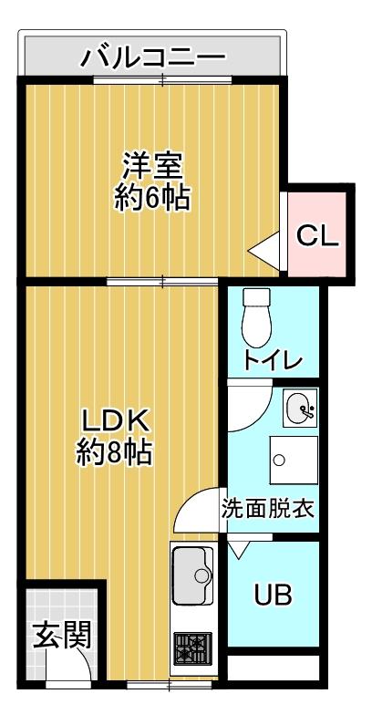 SUZURAN DANCHI I(1LDK/1階)の間取り写真