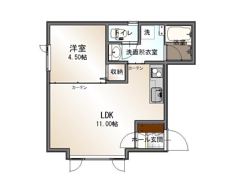 ETERNAL108(1LDK/1階)の間取り写真