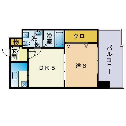 エステートモア警固本通(2K/14階)の間取り写真