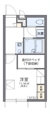 レオパレスフォレーゼ別府(1K/1階)の間取り写真