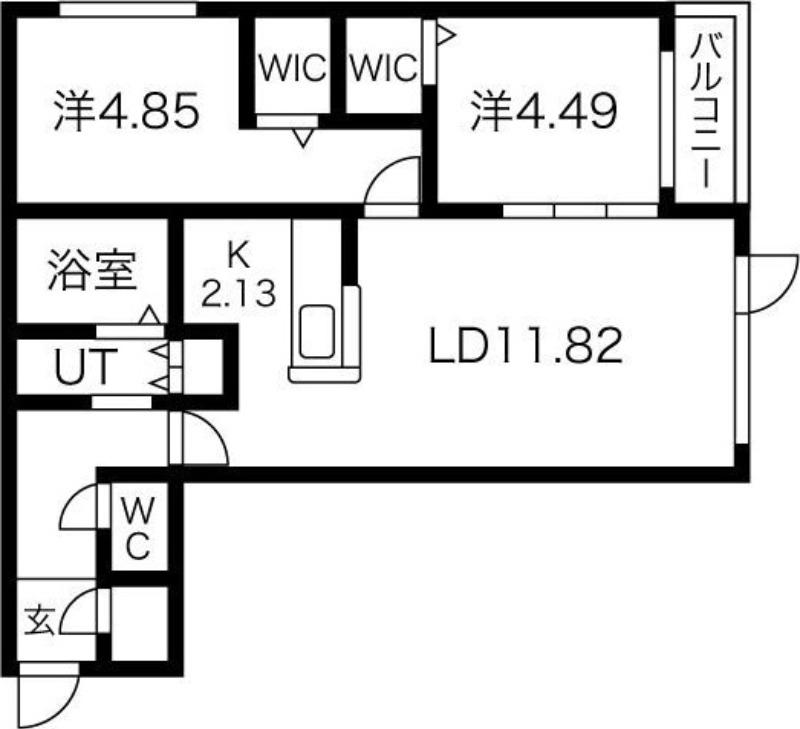 シャトーライフN27(2LDK/4階)の間取り写真