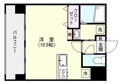 グランステージ高麗(ワンルーム/5階)の間取り写真