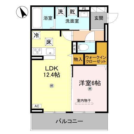 D S北条1丁目(1LDK/2階)の間取り写真