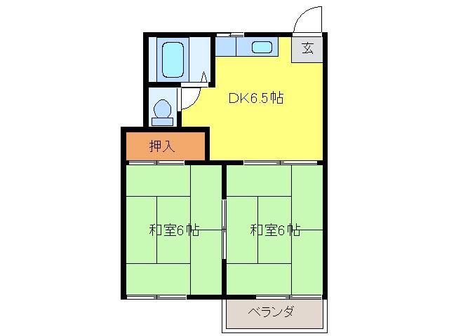フォーブル後藤(2DK/2階)の間取り写真