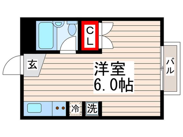 ガーデンハイム(ワンルーム/1階)の間取り写真