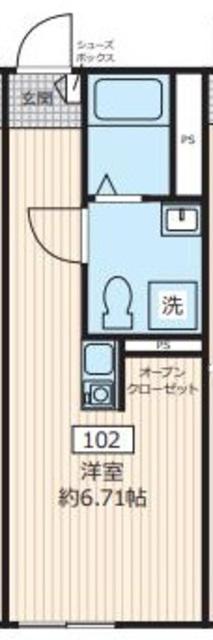センターテラス(ワンルーム/1階)の間取り写真