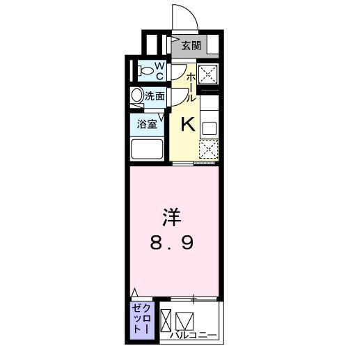 グランディー豊原町(1K/4階)の間取り写真