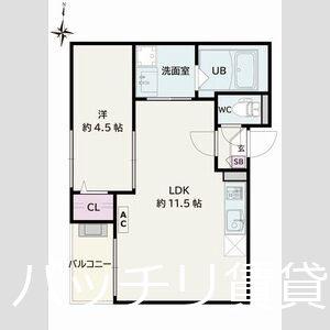 JACK HIGASHINAKAJIMAII(1LDK/1階)の間取り写真