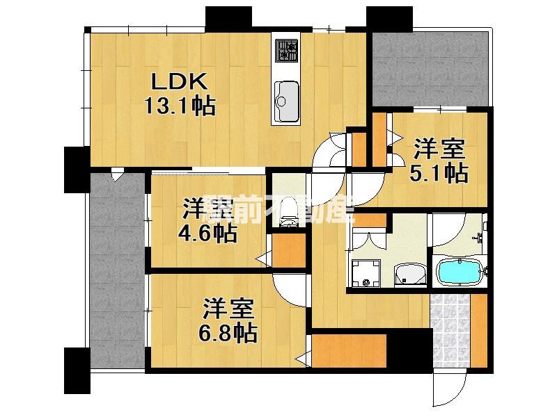 アイランドシティオーシャン&フォレストタ(3LDK/27階)の間取り写真