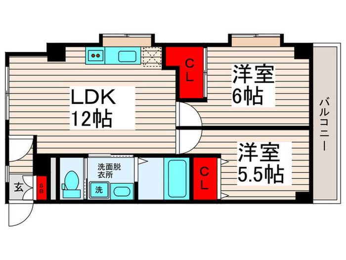 第一宝マンション(2LDK/3階)の間取り写真