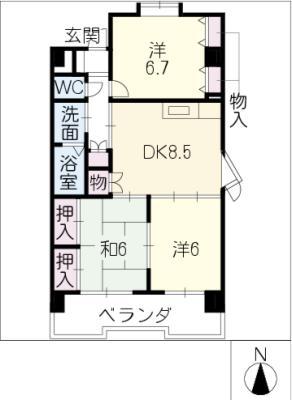マンション・ハルカ(3DK/5階)の間取り写真