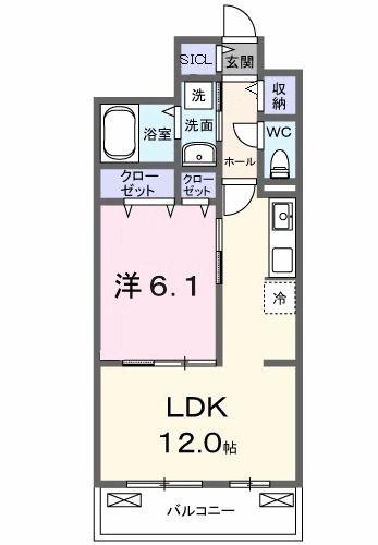 ベル ブライト(1LDK/3階)の間取り写真