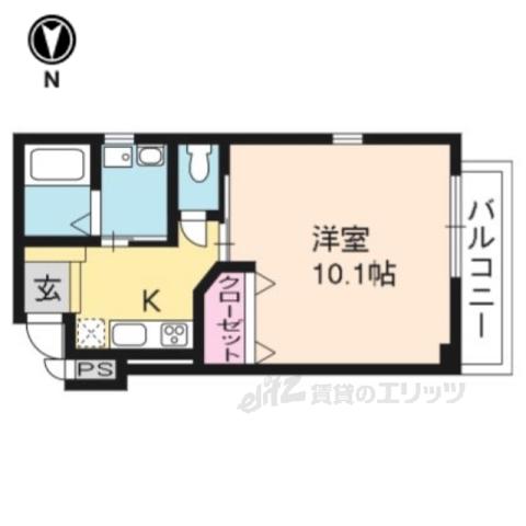 SOAVITA大和大路(1K/2階)の間取り写真