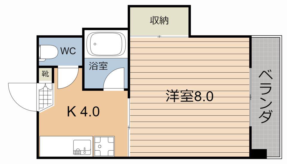 赤塚ビル(1K/2階)の間取り写真
