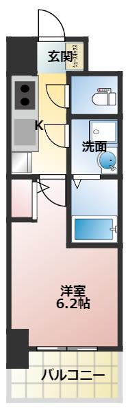 リヴェント福島(1K/12階)の間取り写真