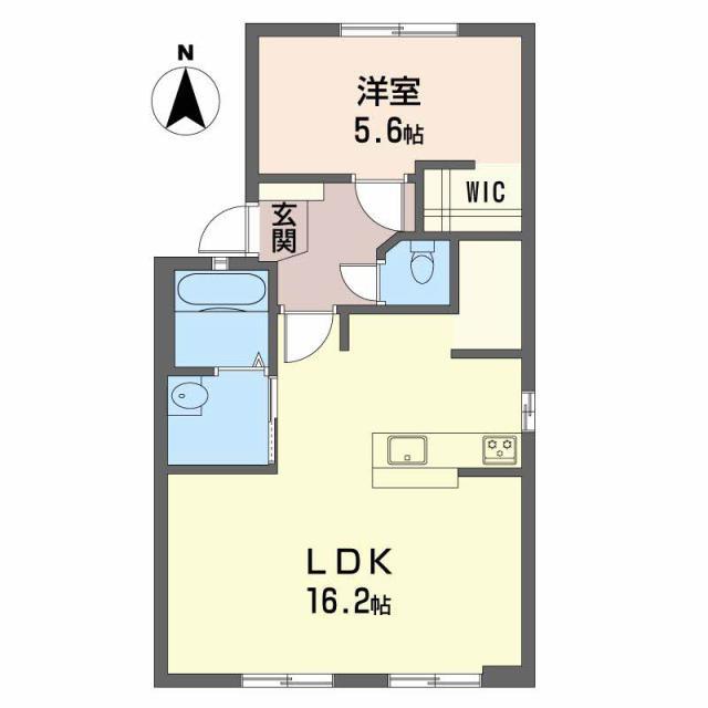 ルミエールリバーI・II・III(1LDK/2階)の間取り写真