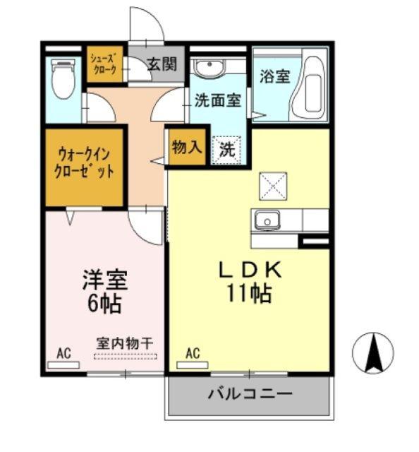 スコルピオン(1LDK/2階)の間取り写真