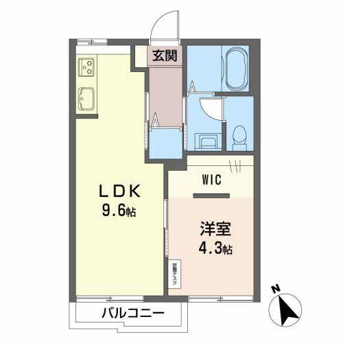 HINOMARU TOWN A(1LDK/2階)の間取り写真