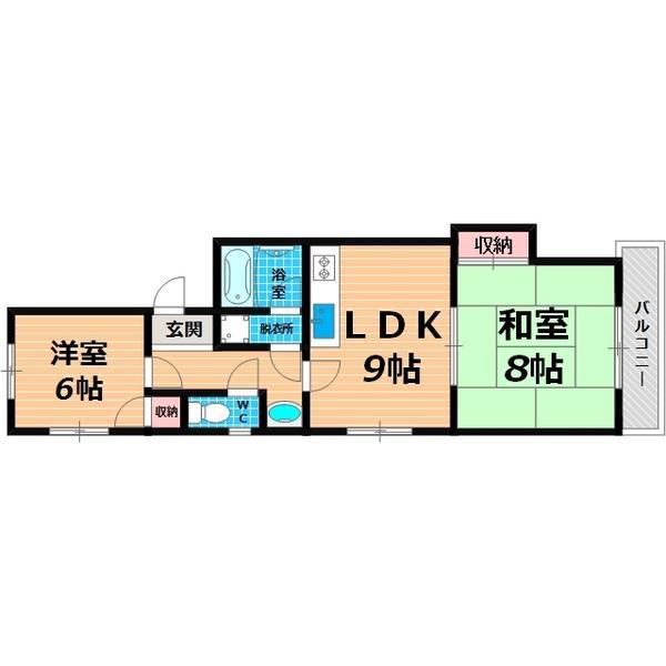 ラフォーレ諏訪II(2LDK/4階)の間取り写真