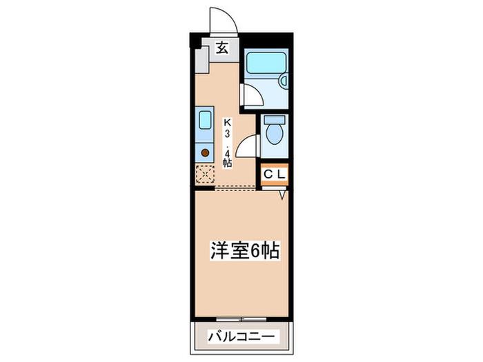 M.サンライフガーデン(1K/2階)の間取り写真