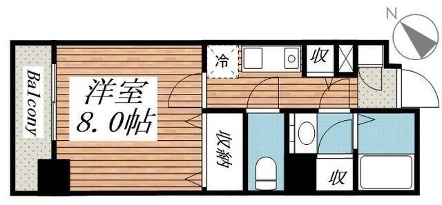 メゾンドヴィレ日本橋茅場町(1K/6階)の間取り写真