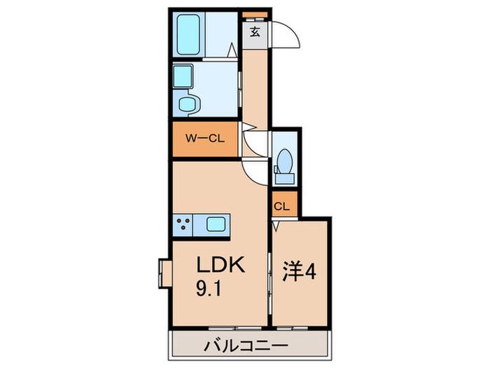 アイリープラザ上ノ丸(1LDK/3階)の間取り写真