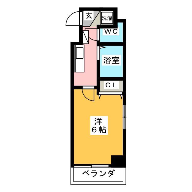 アドバンス明豊(1K/2階)の間取り写真