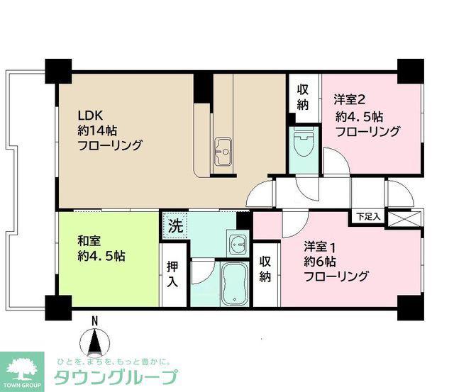 柏台グリーンヒルズ(3LDK/1階)の間取り写真