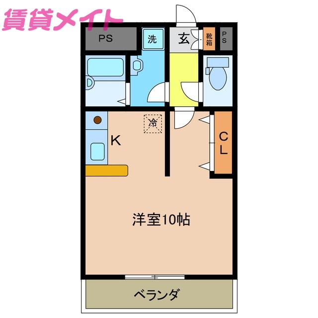 ミレニアム楠(ワンルーム/3階)の間取り写真