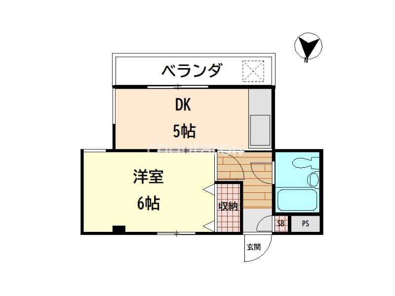 ハイツ吉岡(1DK/3階)の間取り写真