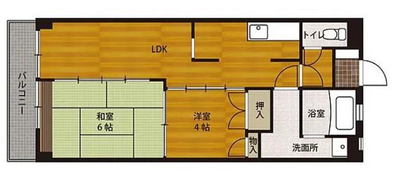 かおるコーポ(2LDK/3階)の間取り写真
