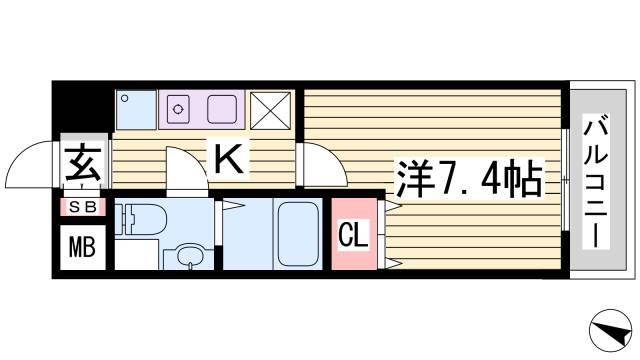 BELL TOPIA MONGUCHI(1K/10階)の間取り写真