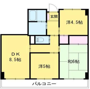 サンスクエアビル(3DK/5階)の間取り写真