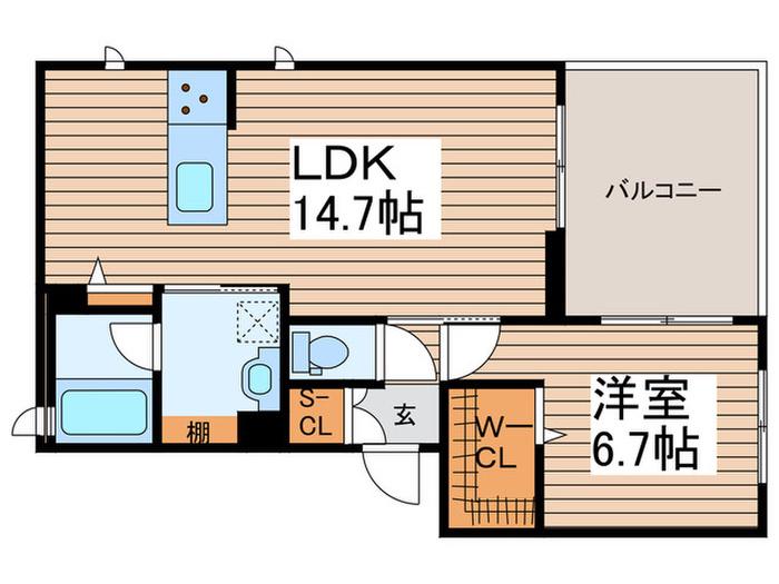 OASES 妙音(1LDK/1階)の間取り写真