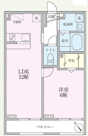 MERIDIAN 松戸(1LDK/1階)の間取り写真