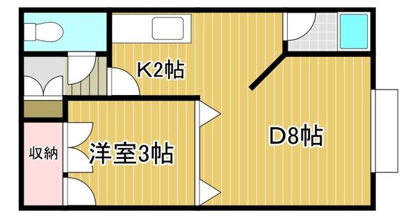 Eアルマーニ(1DK/1階)の間取り写真