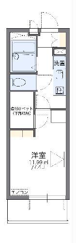 レオパレス生野III(1K/1階)の間取り写真