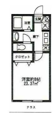 ハイム・ハマキ(1K/1階)の間取り写真