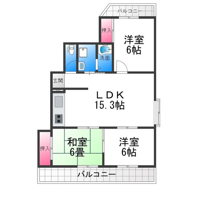 インテグラフェニックスI(3LDK/3階)の間取り写真