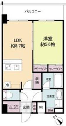 ベイサイドパークOSAKAノースレジデンシス(1LDK/11階)の間取り写真