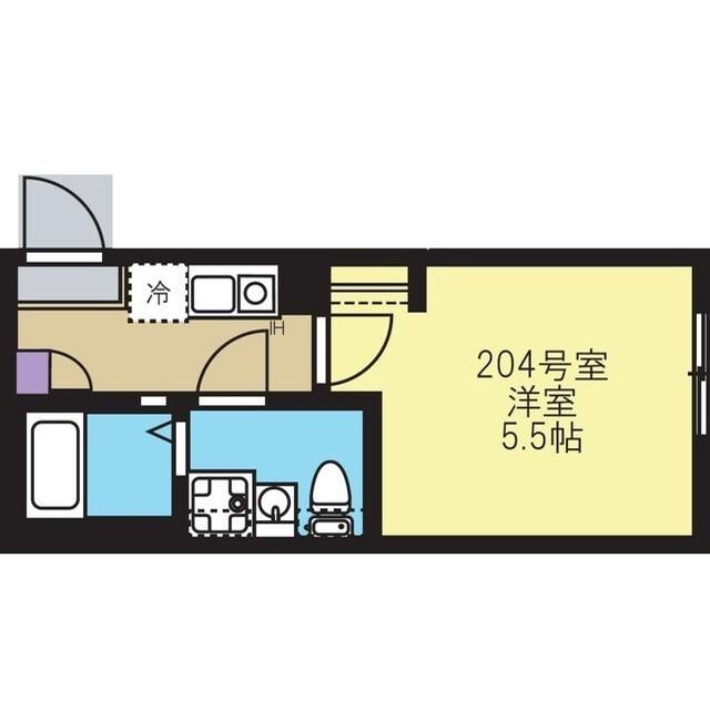 FLBレジデンス金沢文庫(1K/2階)の間取り写真