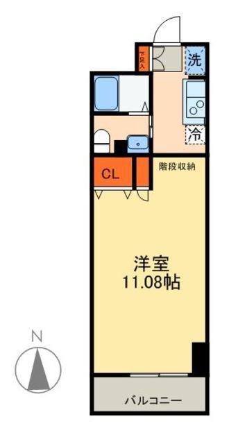 レジディア上野御徒町(ワンルーム/8階)の間取り写真