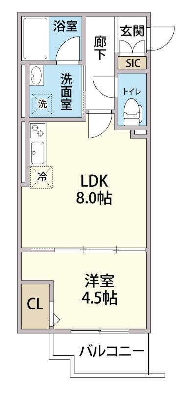 TRE COURT KITASENJU(1LDK/3階)の間取り写真