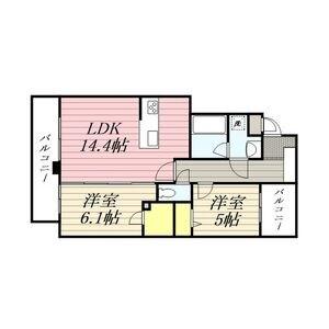 弥生なつめビル(2LDK/3階)の間取り写真