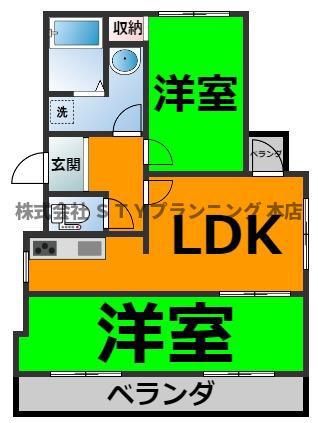 レイクタウン101(2LDK/4階)の間取り写真