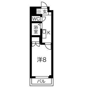第2メゾンI(1K/1階)の間取り写真