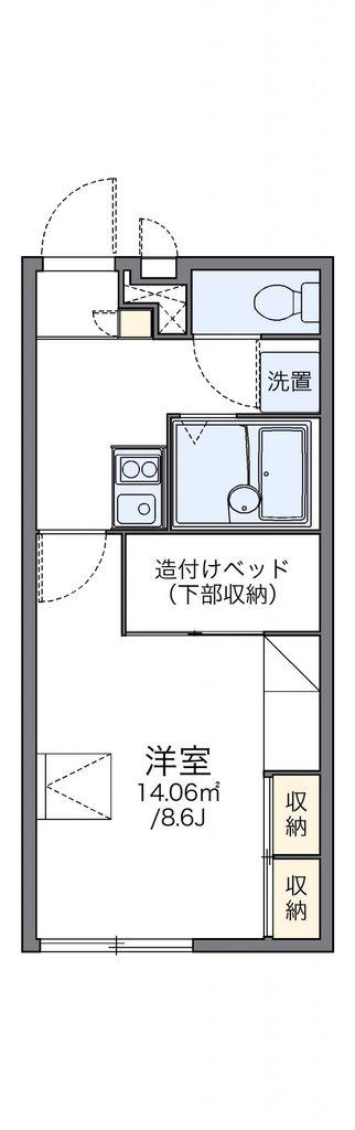 レオパレスサンハイムIII(1K/1階)の間取り写真