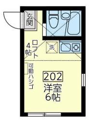 ユナイト子安台ミルフィーユの杜(ワンルーム/1階)の間取り写真