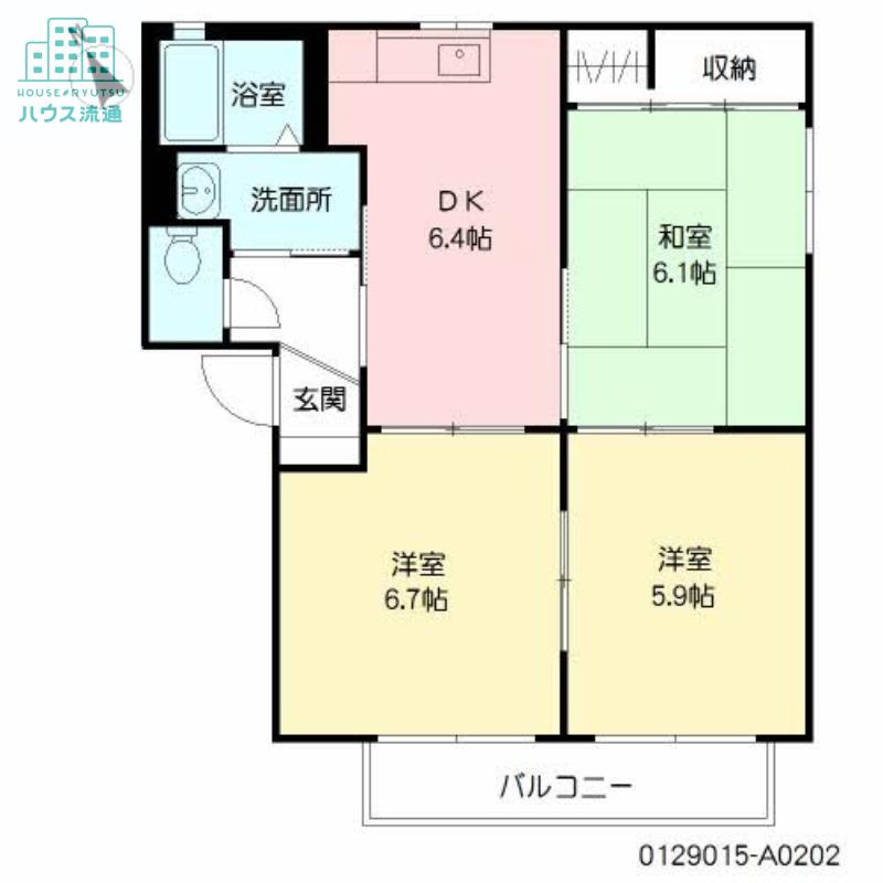ラフォーレ・クルリA(3DK/2階)の間取り写真