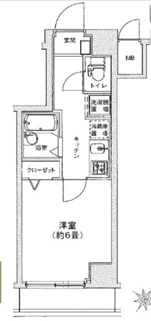 ドルチェ桜台東京 ノース(1K/2階)の間取り写真